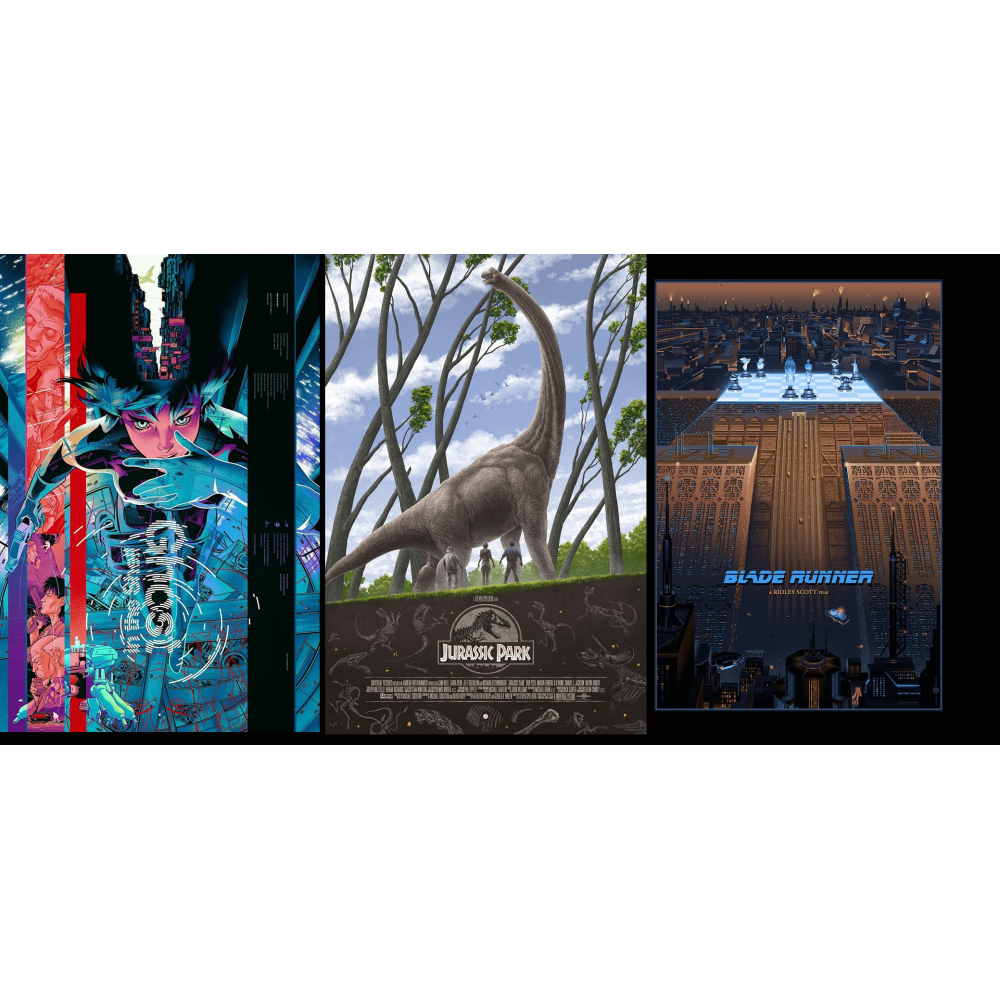 GHOST IN THE SHELL FOIL - JURASSIC PARK - BLADE RUNNER - 3 PRINTS